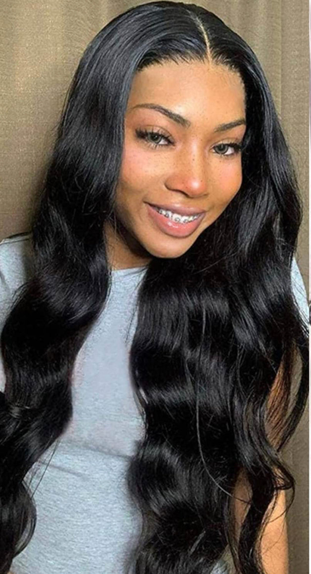 26" Body Wave Lace Front Wig 180% Density 13x4 Transparent Lace Front Wig