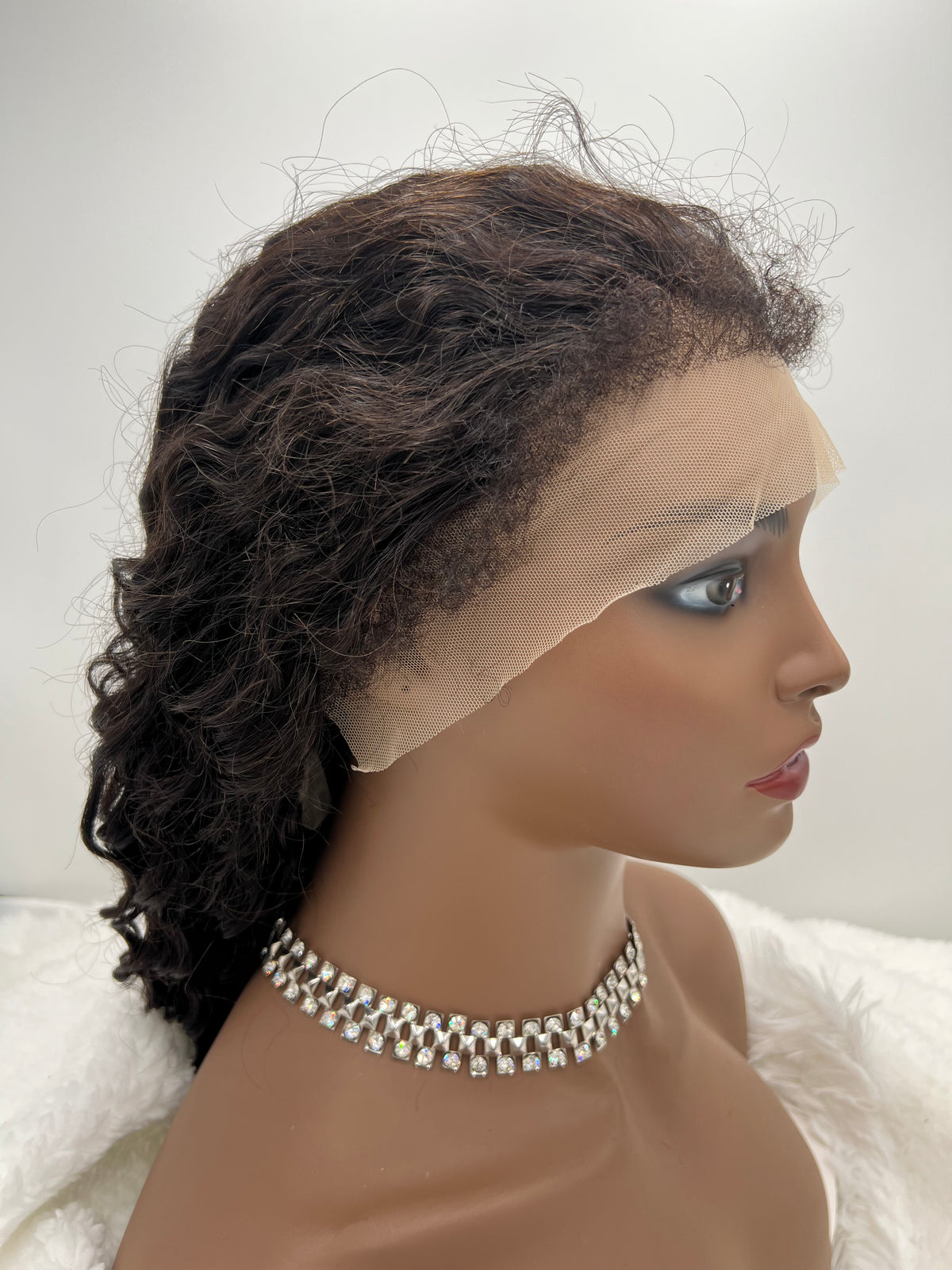 Kinky Curly 4C Hairline 18" Deep Wave 13x4 Full Frontal Lace Wig Wig 150% Density